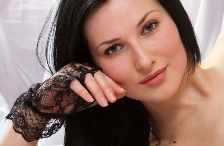 Сногсшибательная модель в образе нежности