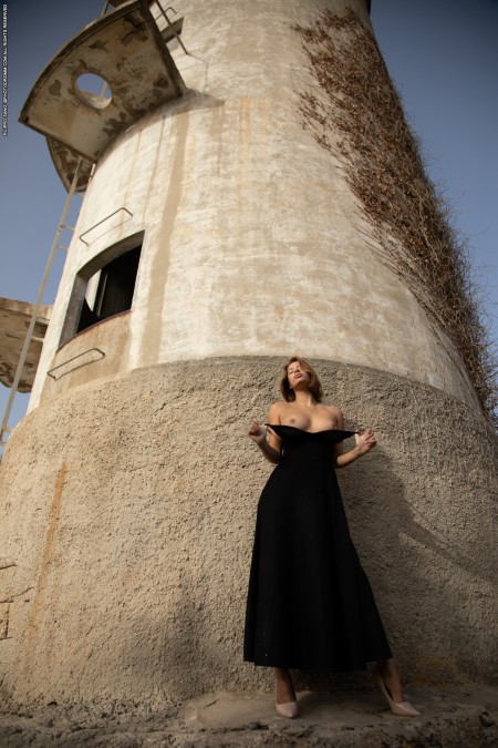 Летнее элегантное обнаженное фото модели